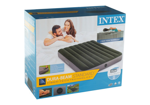 Intex 64762 Надувной матрас Полутороспальный  (137х191х25) +ножной насос